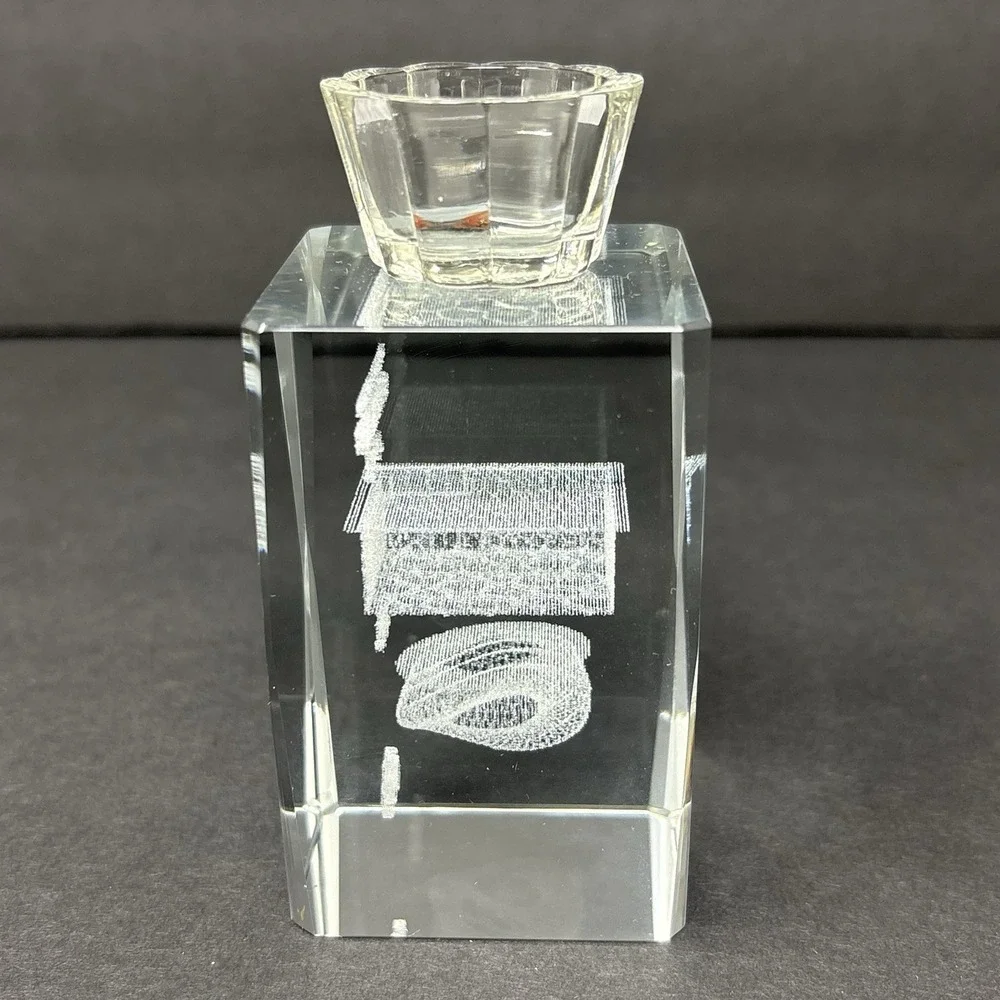 2008 Beijing Olympics Bird's Nest Water Cube 3D Crystal Candle Holder Souvenir